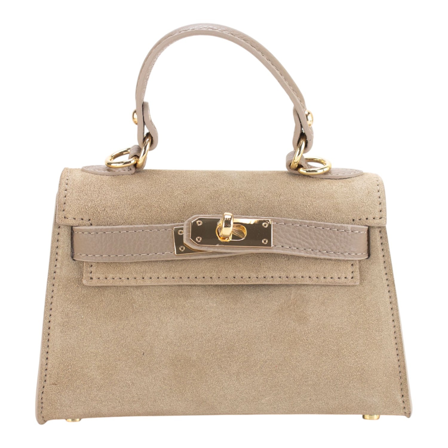 Bolso en Piel Pregato mini Latenza Ante Taupe claro