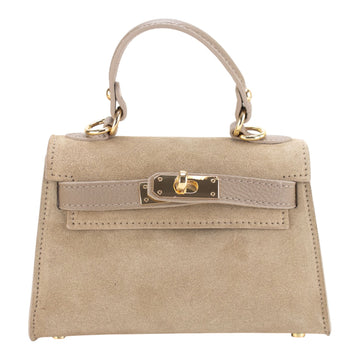 Bolso en Piel Pregato mini Latenza Ante Taupe claro