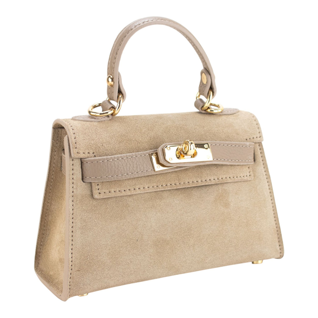 Bolso en Piel Pregato mini Latenza Ante Taupe claro