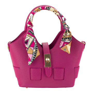 Bolso en Piel Pregato Piccolo tape Fucsia