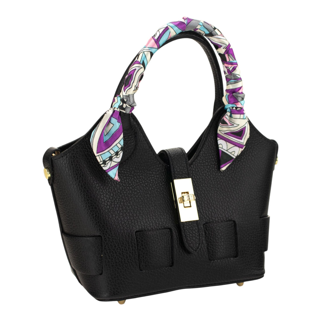 Bolso en Piel Pregato Piccolo tape Negro