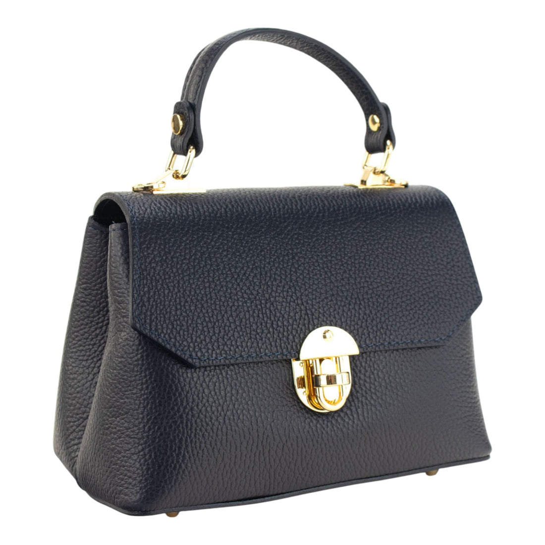 Bolso en Piel Pregato Carezza Azul marino