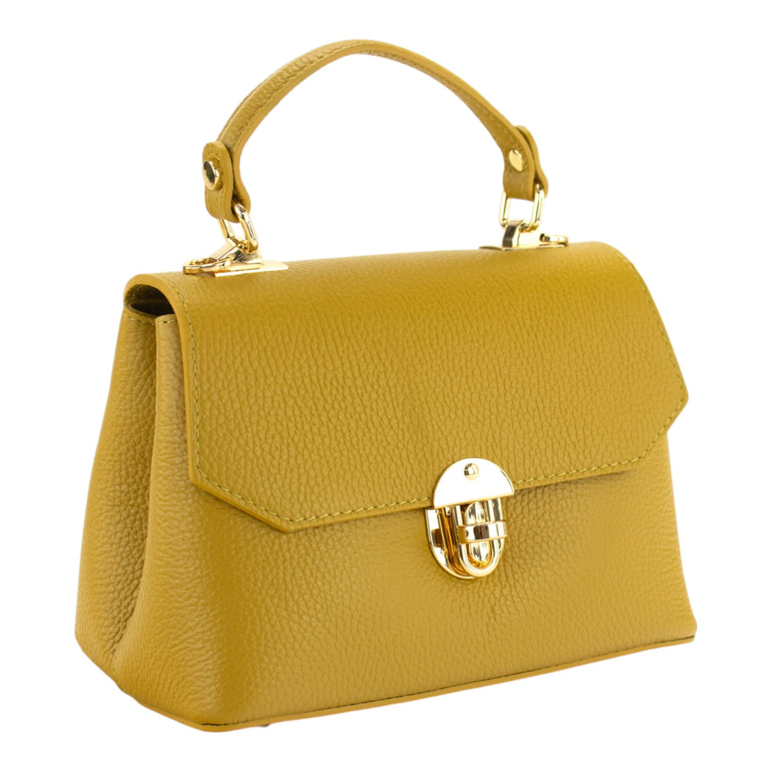 Bolso en Piel Pregato Carezza Mostaza