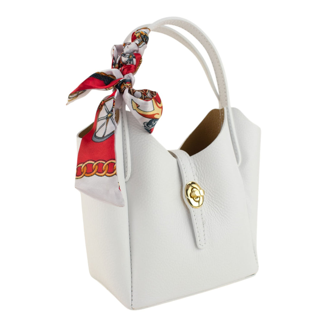 Bolso de Piel Pregato Carina Blanco