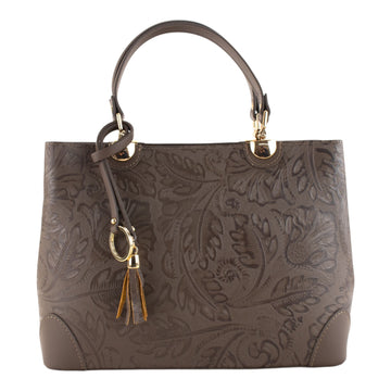 Bolso en piel Pregato Eleganza Grabado Taupe