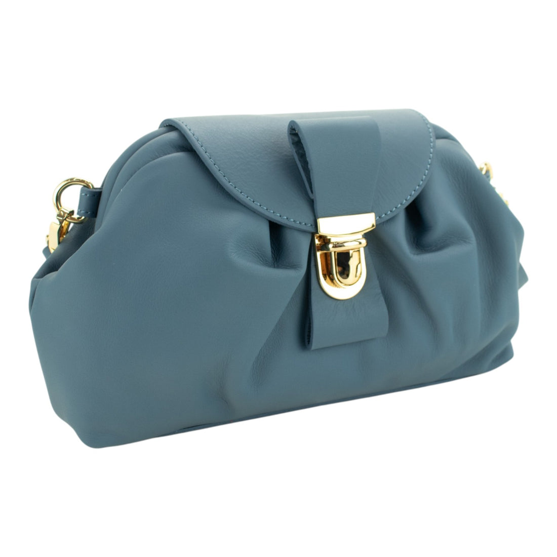 Bolso en Piel Pregato Dolce Azul Jeans