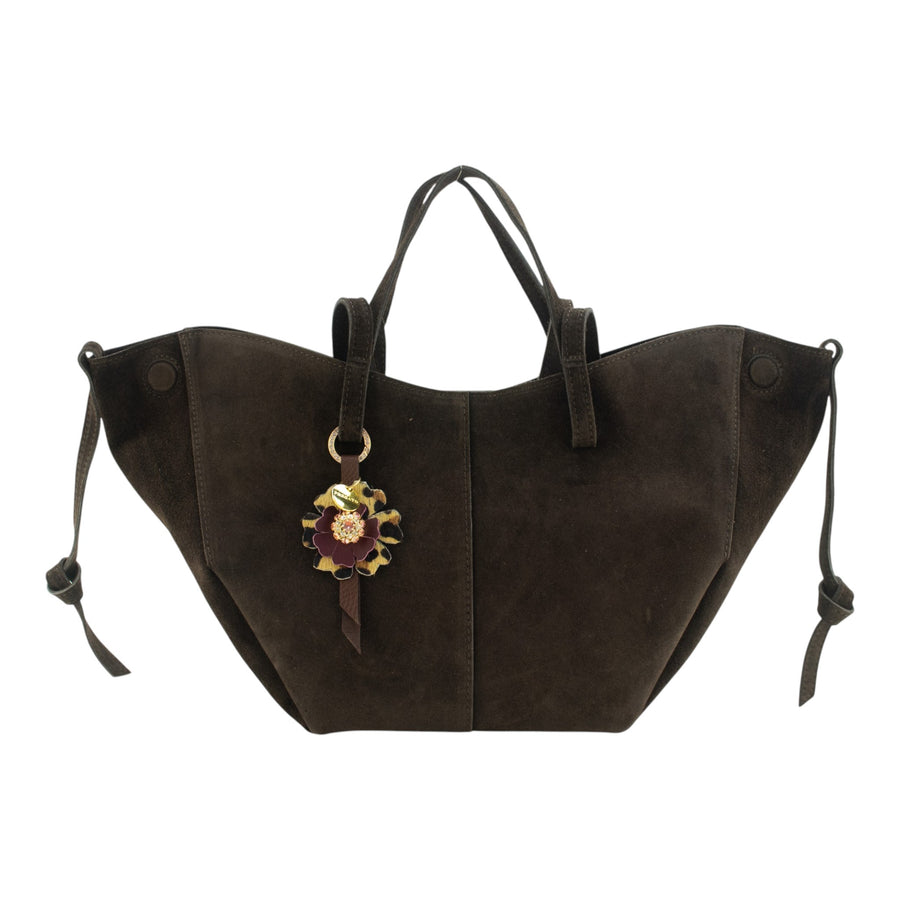 Bolso shopper Piel Pregato Venetto Flower Chocolate