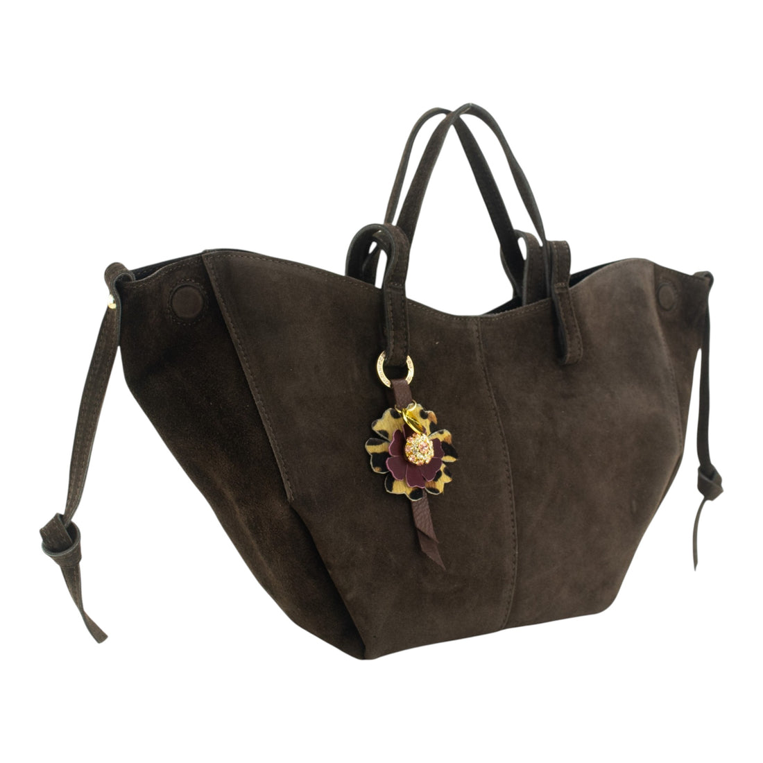 Bolso shopper Piel Pregato Venetto Flower Chocolate