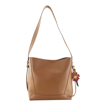 Bolso de hombro de piel Pregato Elodia Camel
