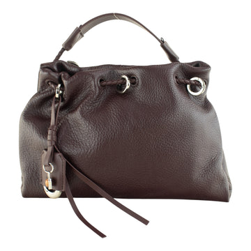 Bolso de mano de piel Pregato Fermo Burdeos oscuro