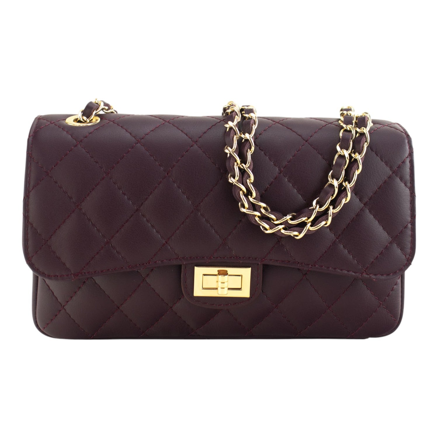 Bolso Piel Pregato Classy Burdeos oscuro