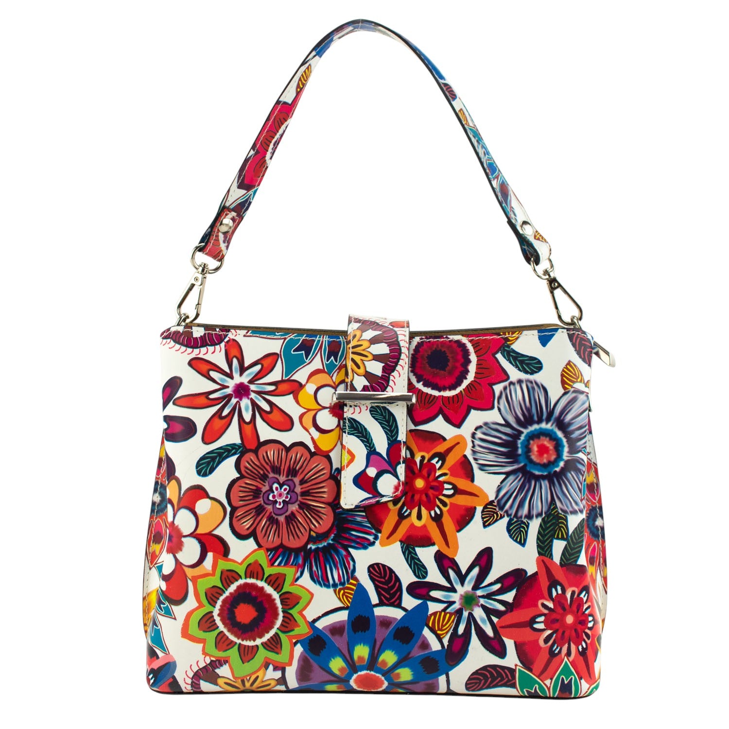Bolso de Piel Pregato Eterea Floral Colors