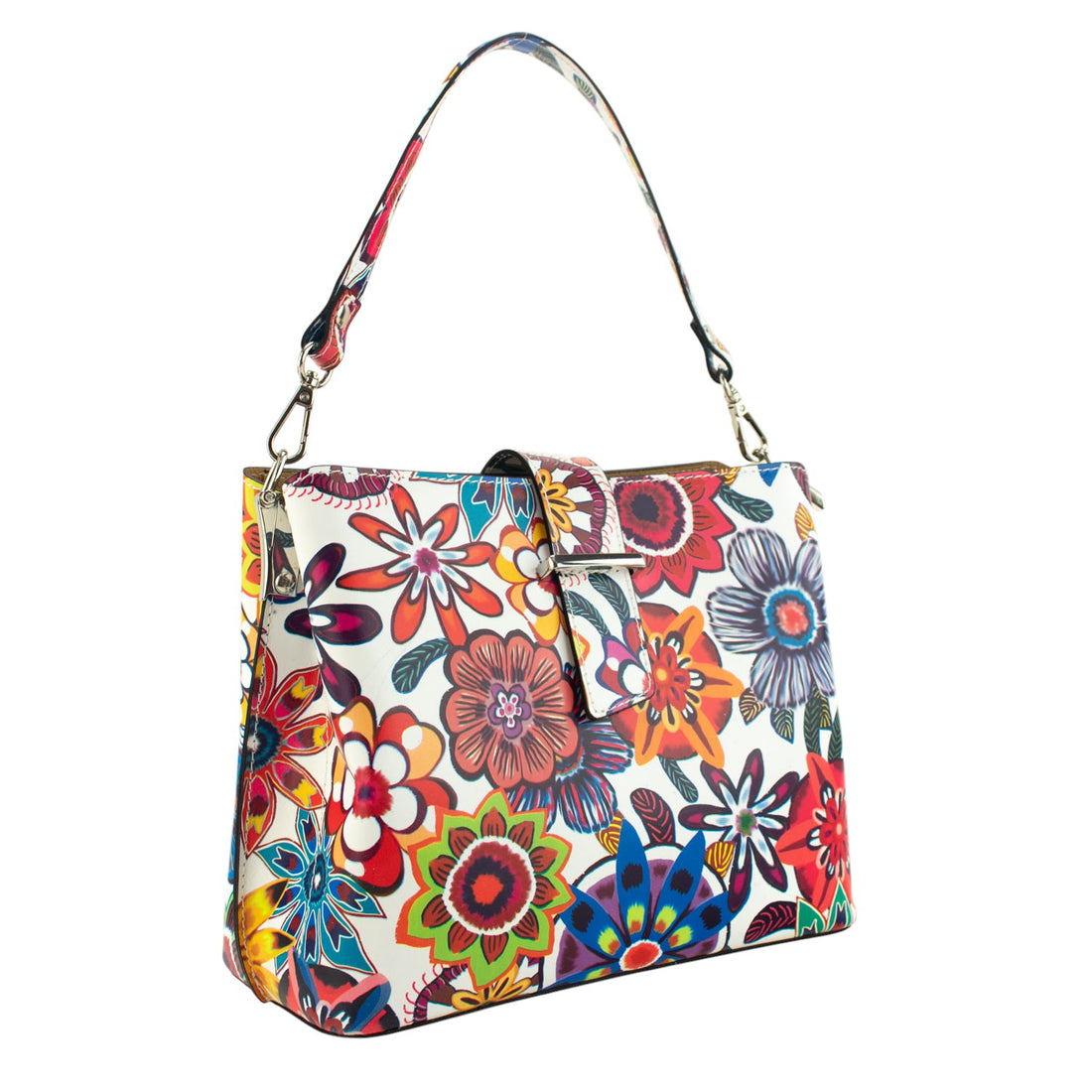 Bolso de Piel Pregato Eterea Floral Colors