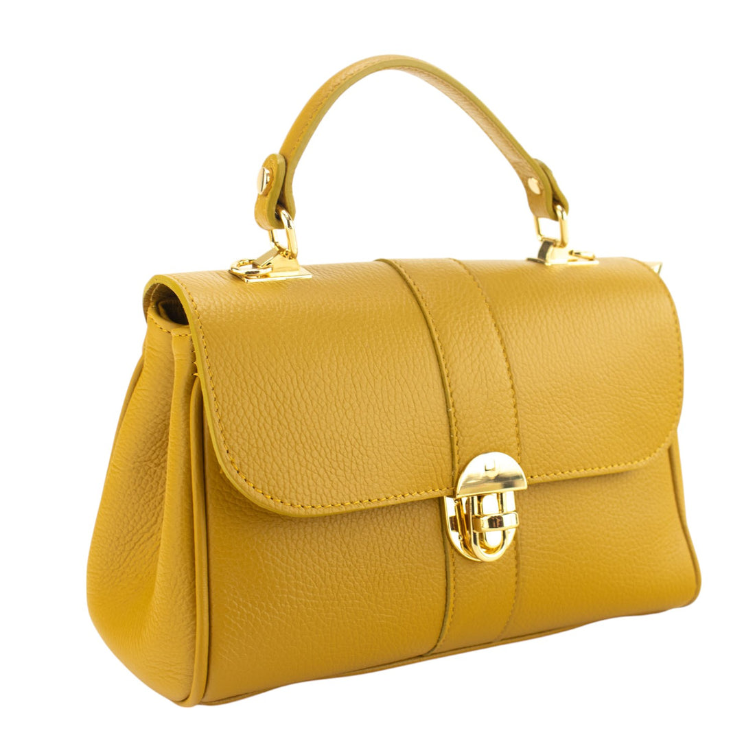 Bolso de Piel Pregato Idillio Mostaza - KimondoShop