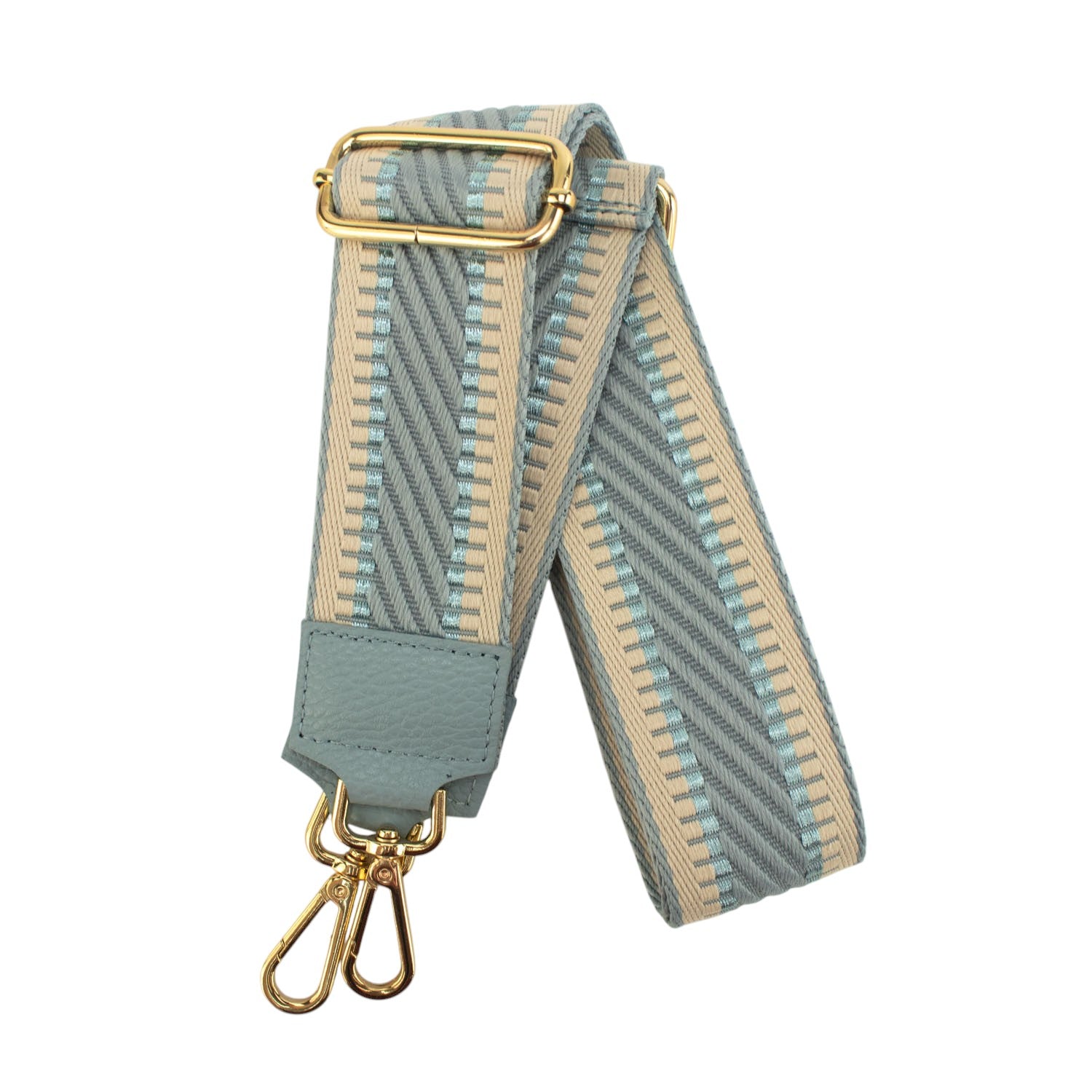 Cinta ajustable para Bolso Pregato Premium Azul Cielo Dorado