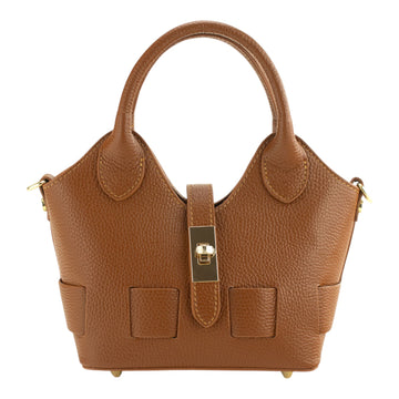Bolso en Piel Pregato Piccolo tape Camel