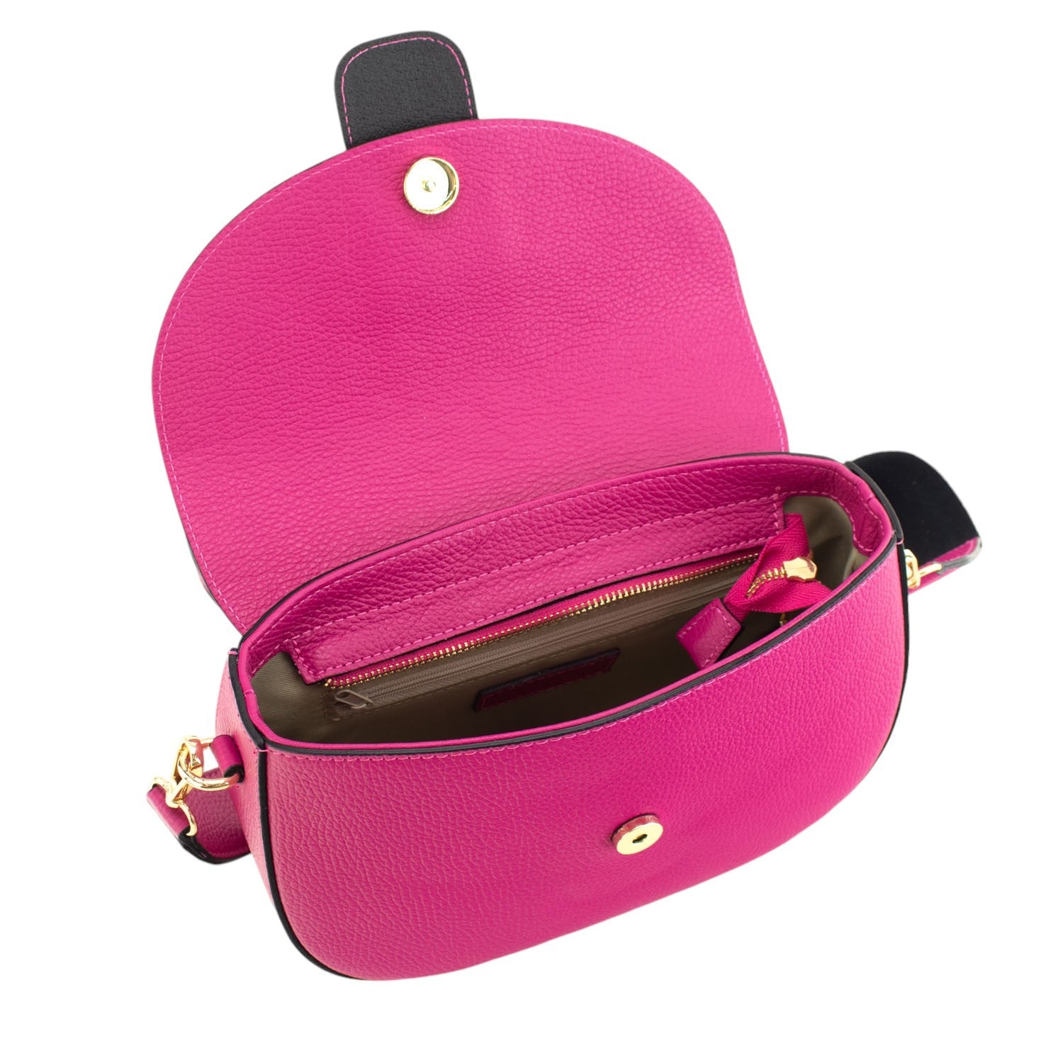 Bandolera Piel Pregato Aria Fucsia - KimondoShop