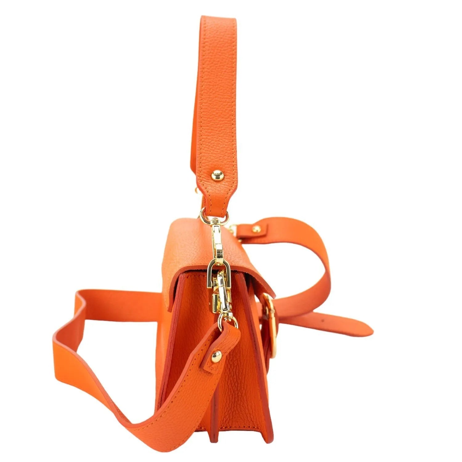 Bandolera Piel Pregato Fíbula Naranja - KimondoShop