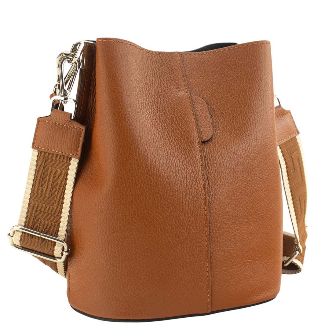 Bandolera Piel Pregato Secchio Camel medio - KimondoShop