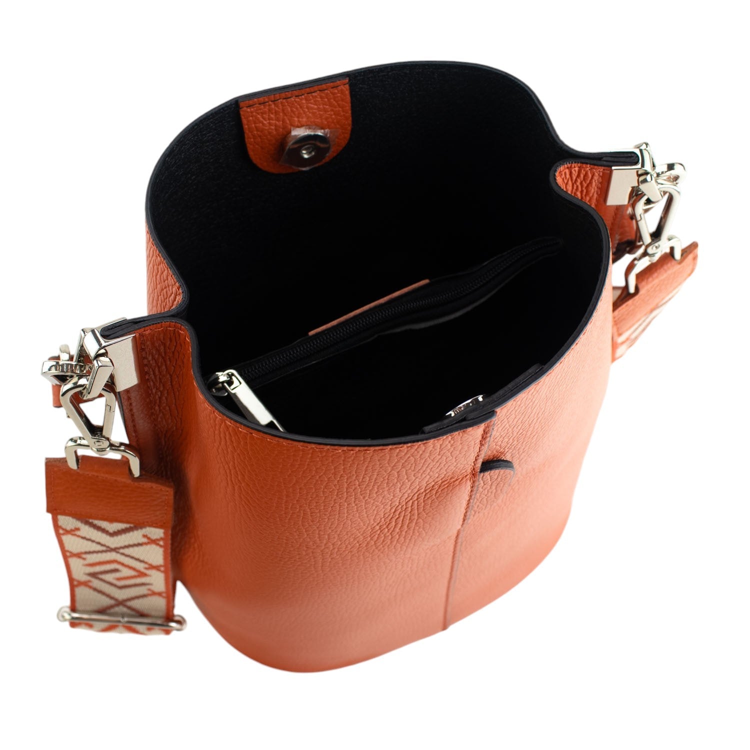 Bandolera Piel Pregato Secchio Naranja - KimondoShop