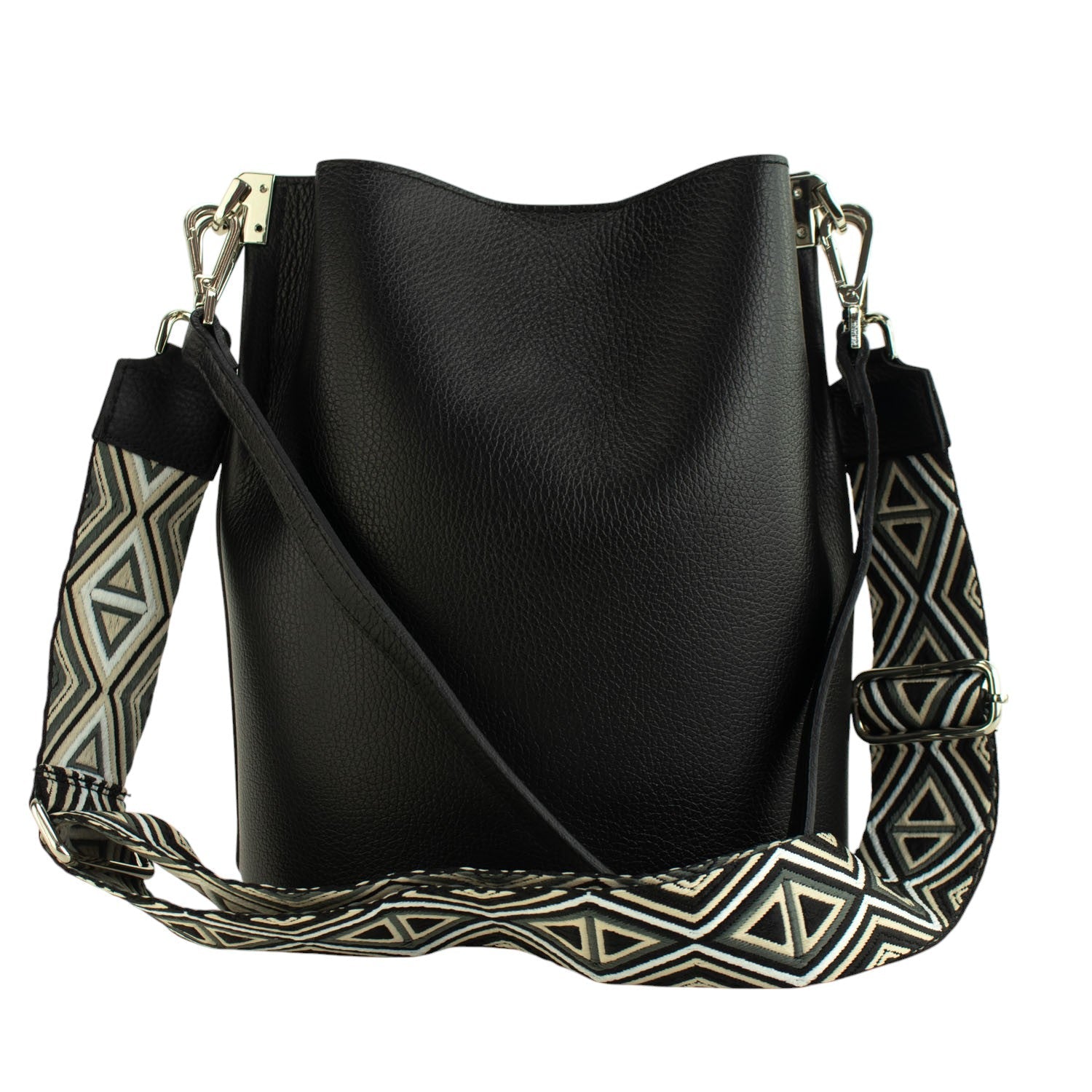 Bandolera Piel Pregato Secchio Negro - KimondoShop