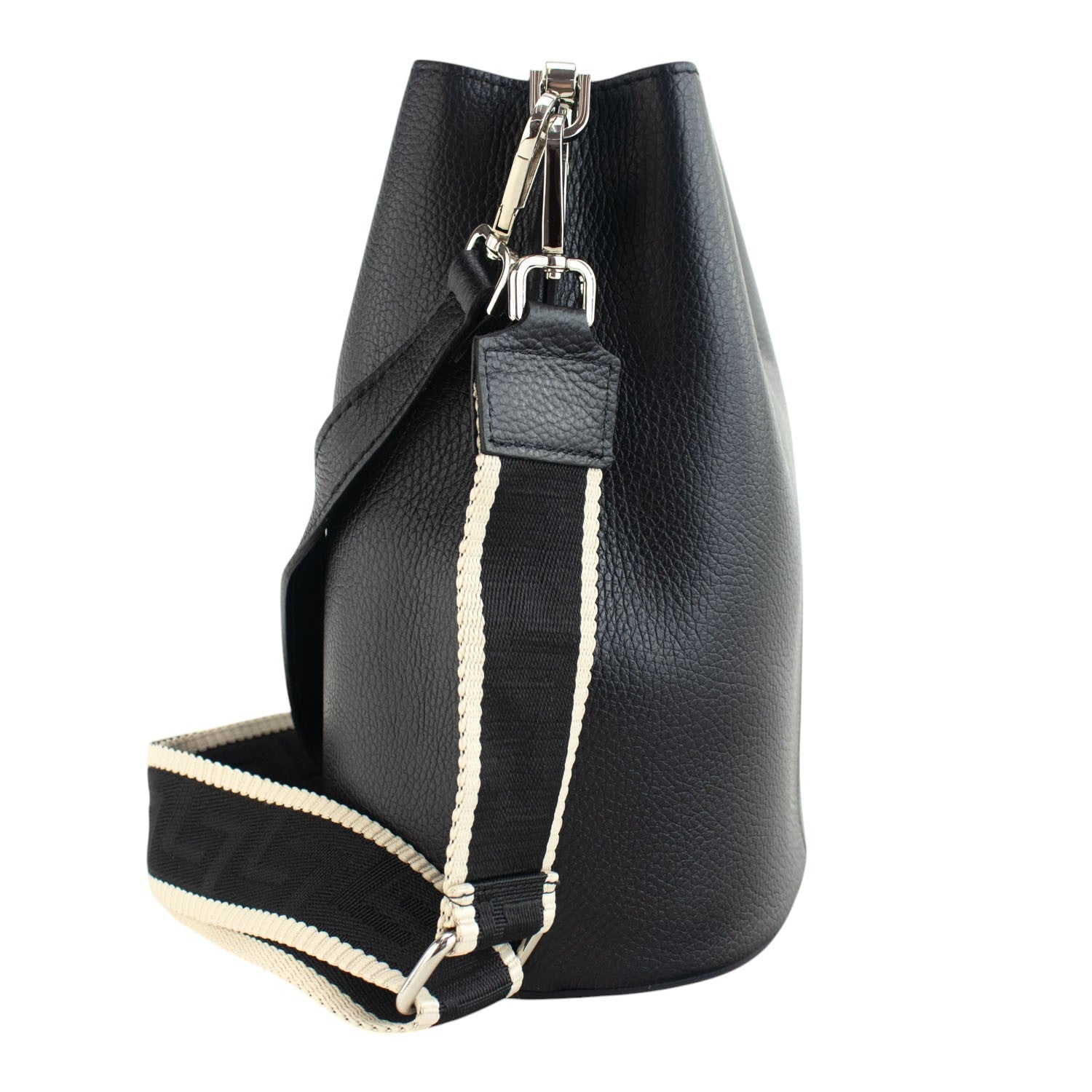 Bandolera Piel Pregato Secchio Negro cinta lisa - KimondoShop