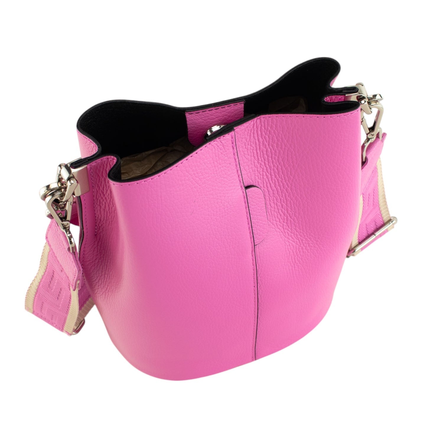 Bandolera Piel Pregato Secchio Rosa chicle - KimondoShop