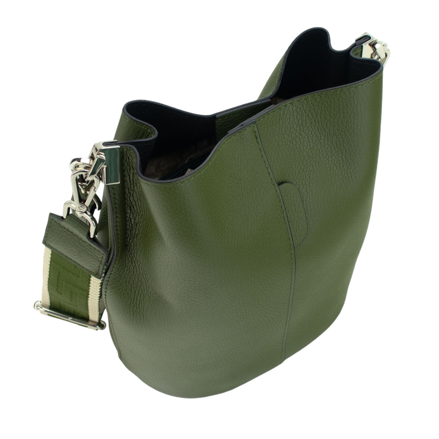 Bandolera Piel Pregato Secchio Verde Oliva - KimondoShop