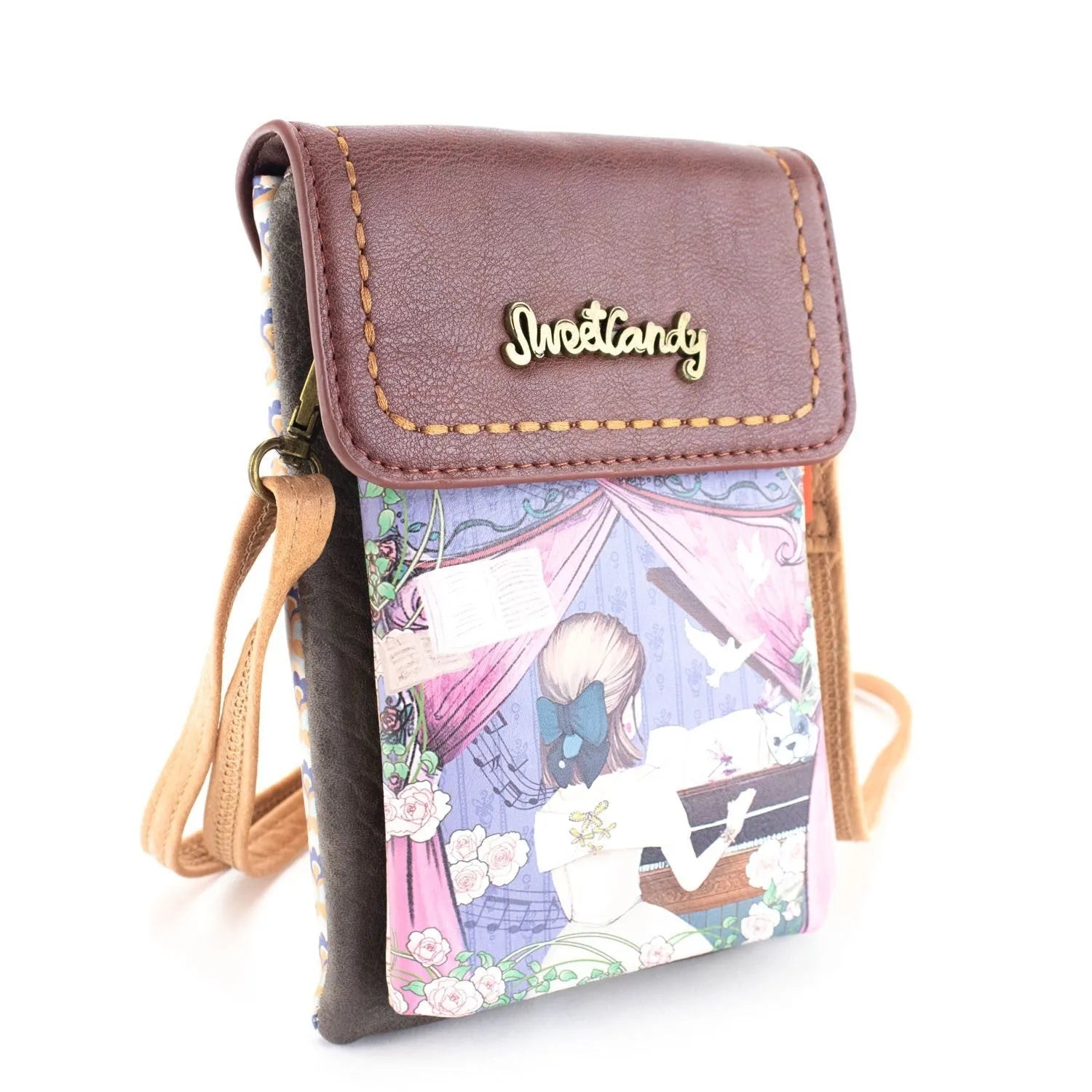 Bandolera porta móvil alta con solapa Sweet Candy - KimondoShop