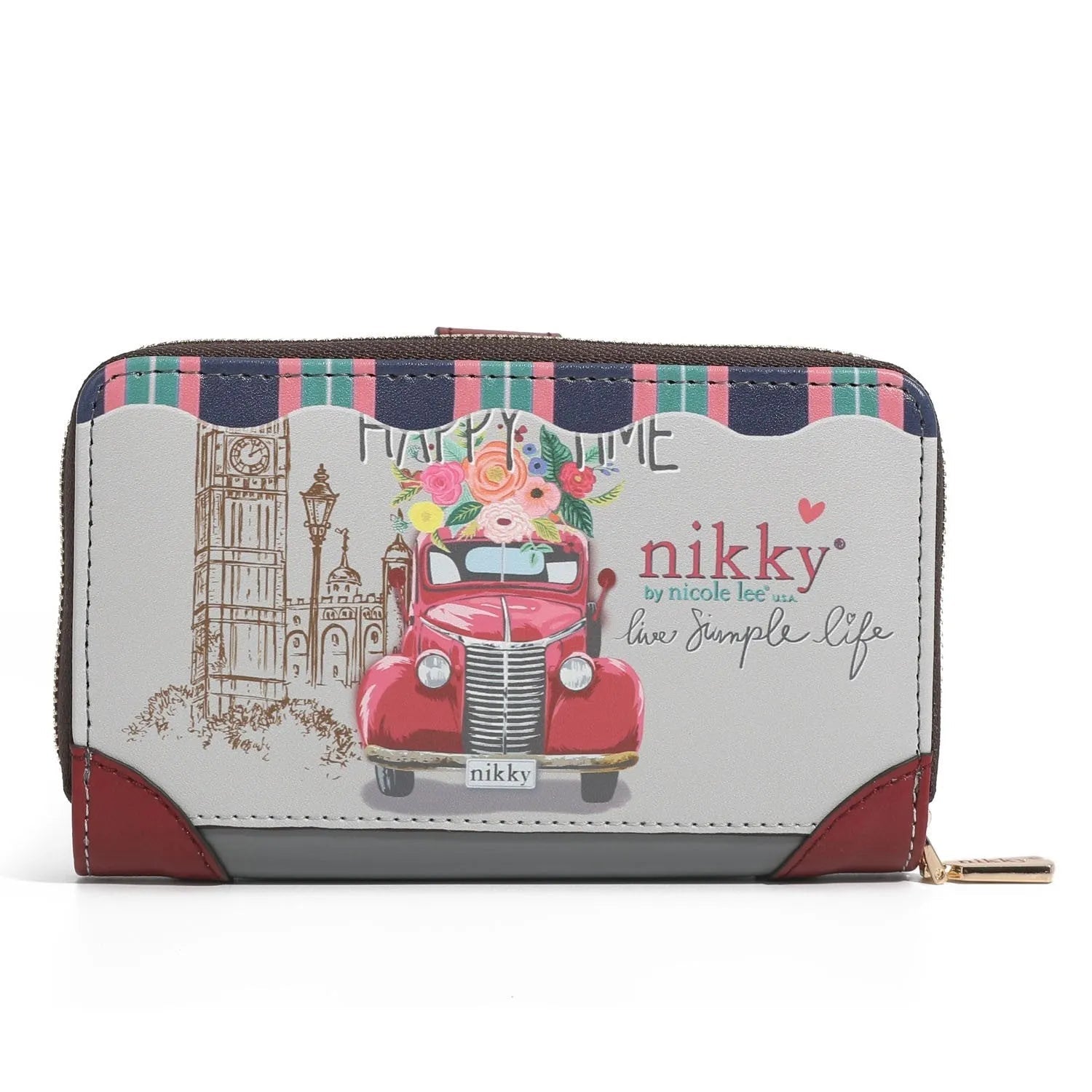 Billetero largo con broche Nikky Good Time Happy Time - KimondoShop