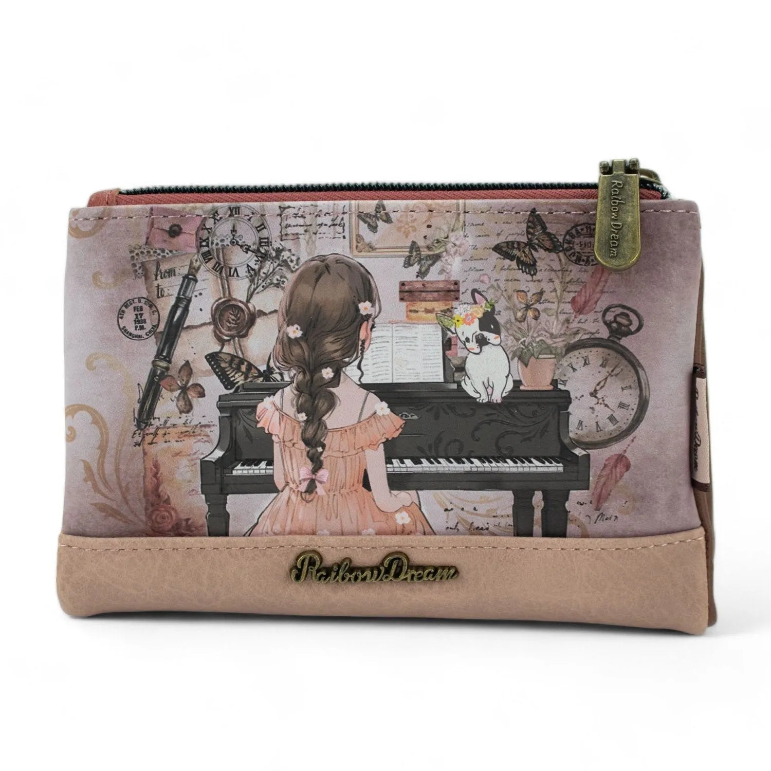 Billetero mediano Sweet Candy Rainbow Dream Beige - KimondoShop