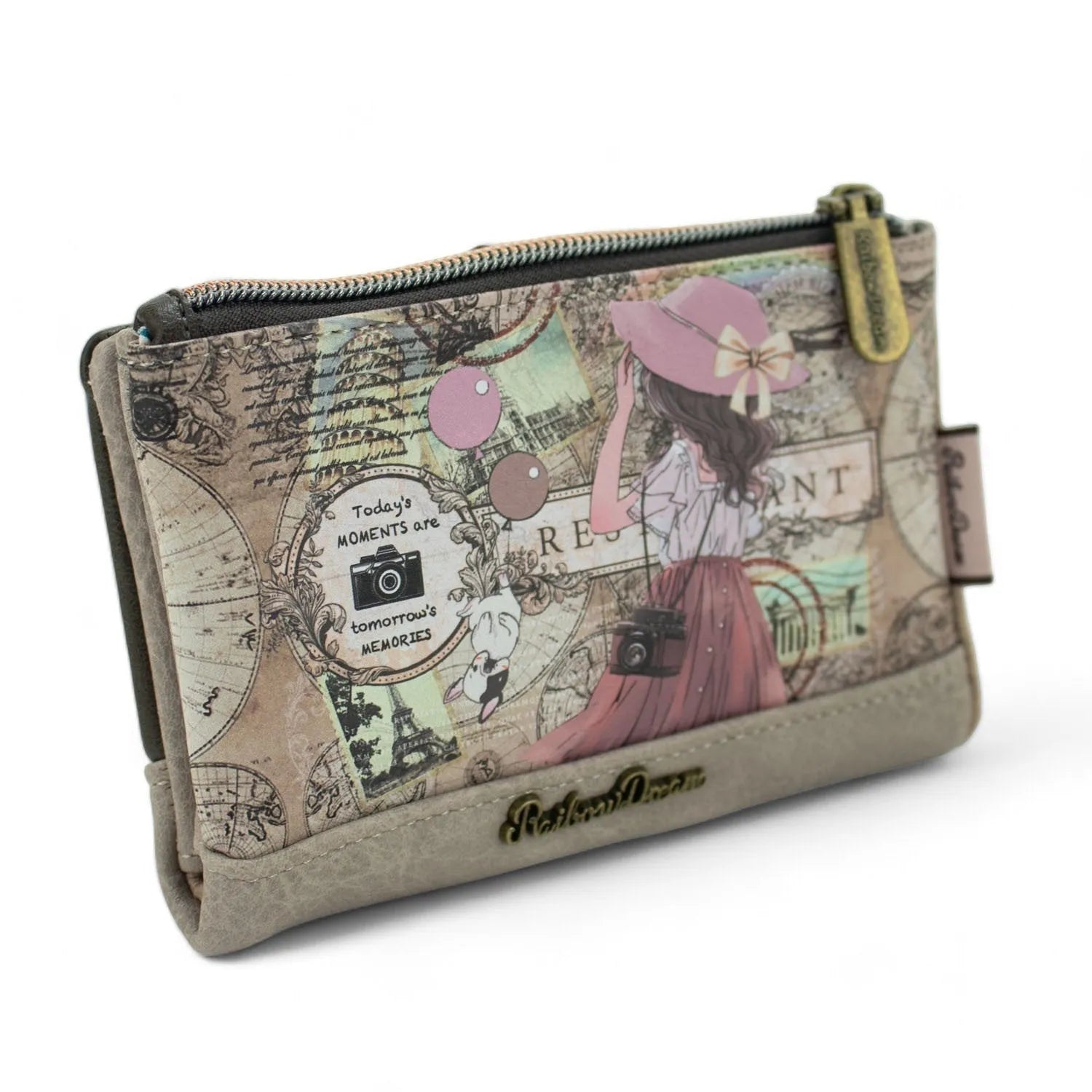 Billetero mediano Sweet Candy Rainbow Dream Taupe - KimondoShop