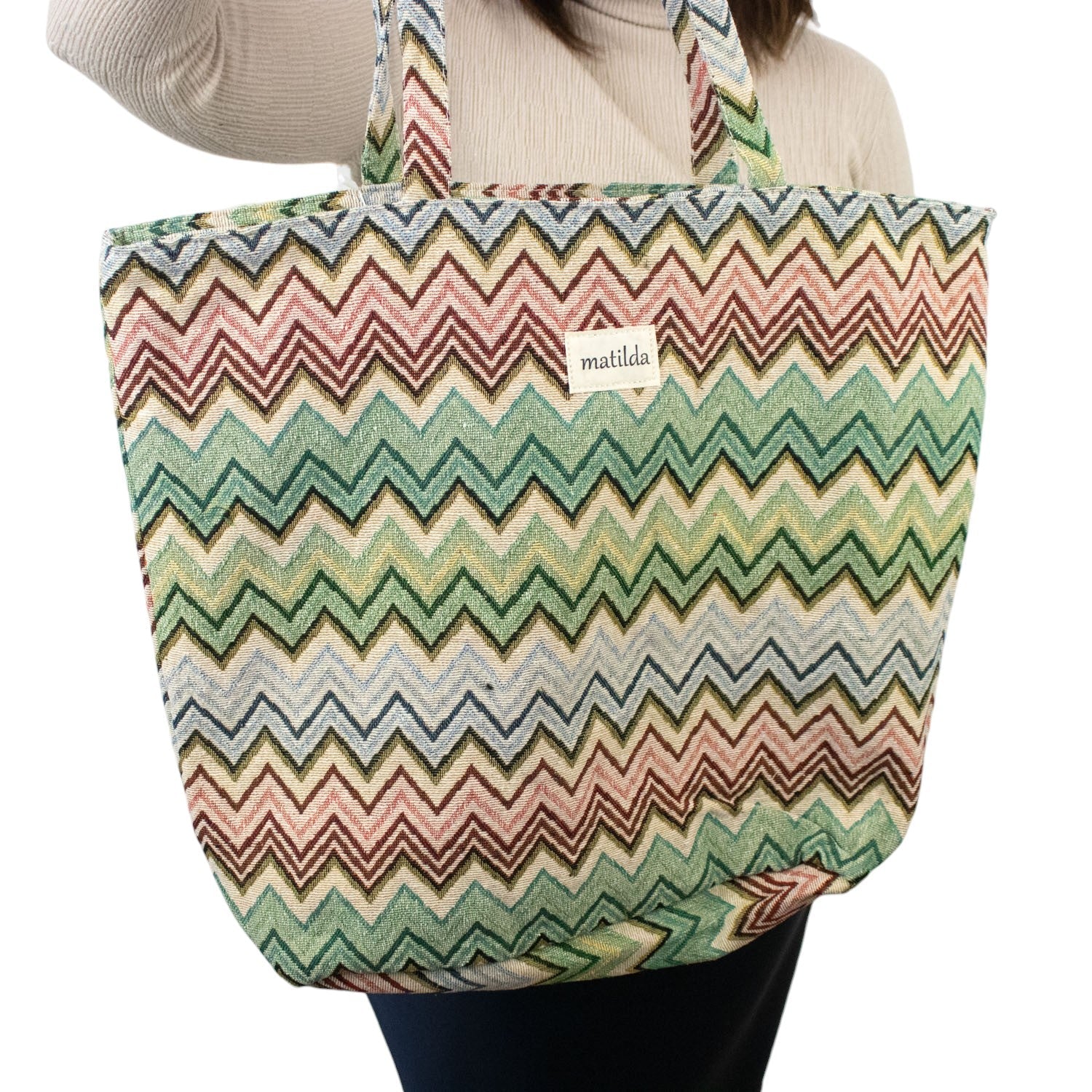 Bolsa totebag La Matilda Zigzag pequeño - KimondoShop