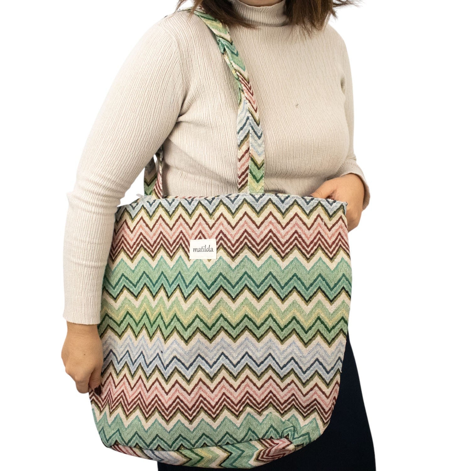 Bolsa totebag La Matilda Zigzag pequeño - KimondoShop