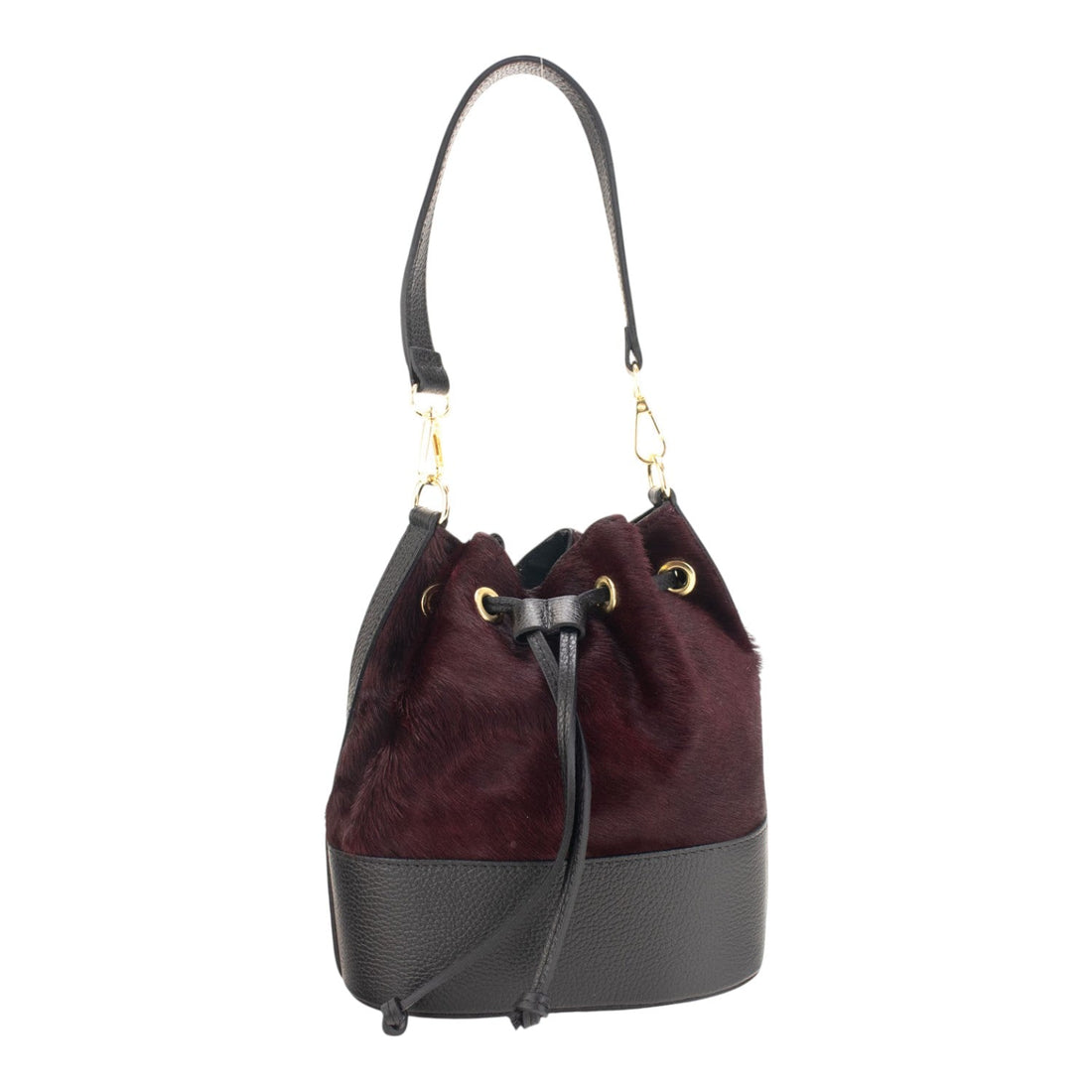 Bolso bombonera en Piel Pregato Ayra Burdeos - KimondoShop