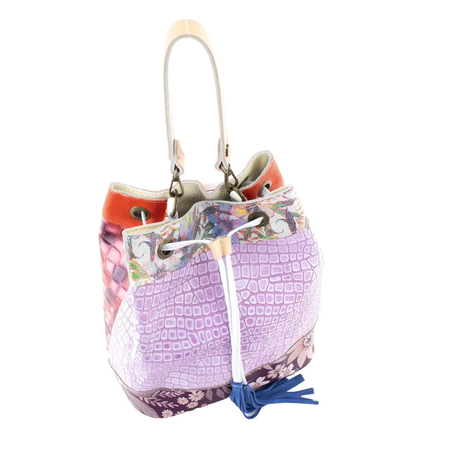 Bolso bombonera en Piel Pregato Simona Malva - KimondoShop