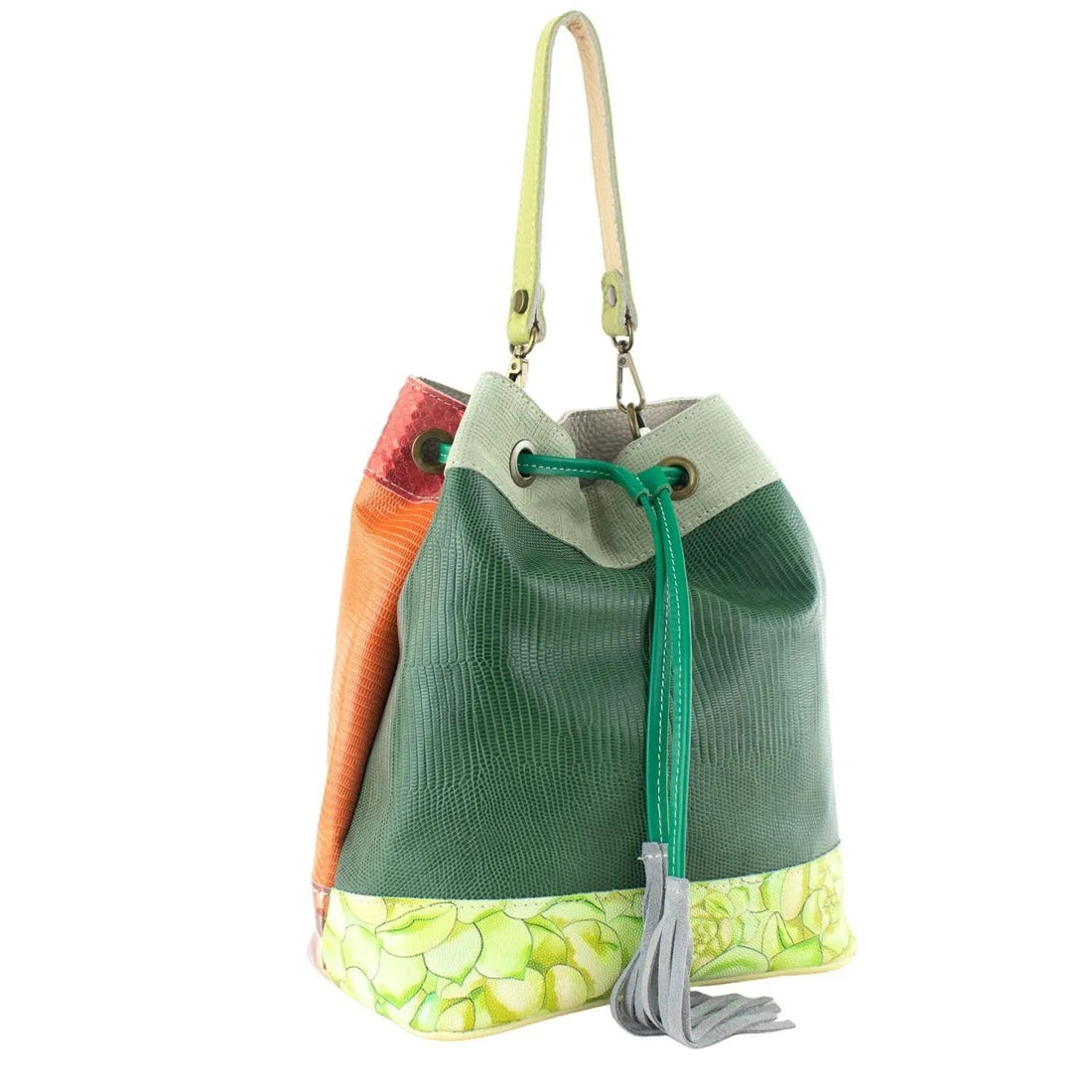 Bolso bombonera en Piel Pregato Simona Verde - KimondoShop