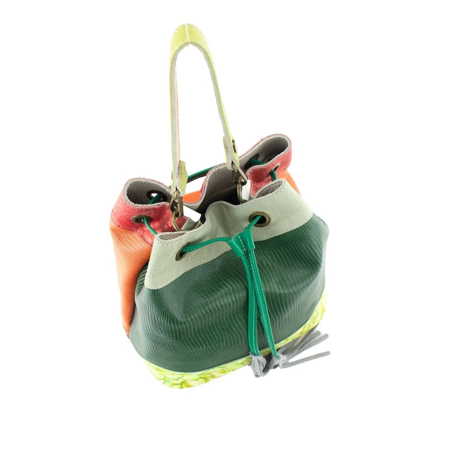 Bolso bombonera en Piel Pregato Simona Verde - KimondoShop