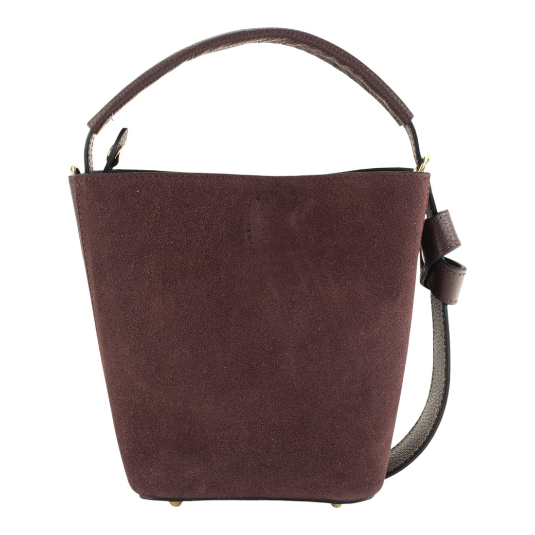 Bolso bucket en Piel Pregato Alessia Ante Granate - KimondoShop