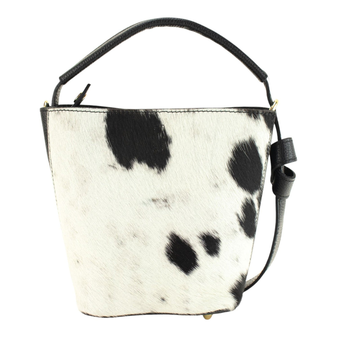 Bolso bucket en Piel Pregato Alessia Premium Cow Black - KimondoShop