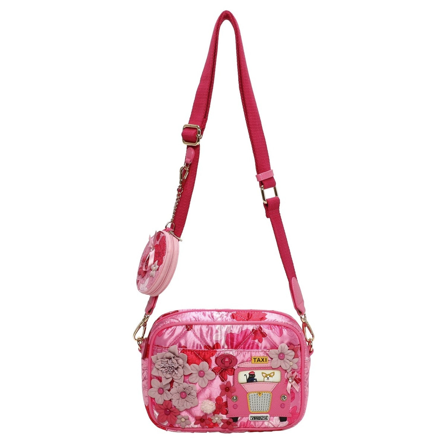 Bolso Camera Vendula London Cats & Corgis Floral - Pink Ribbon Foundation - KimondoShop