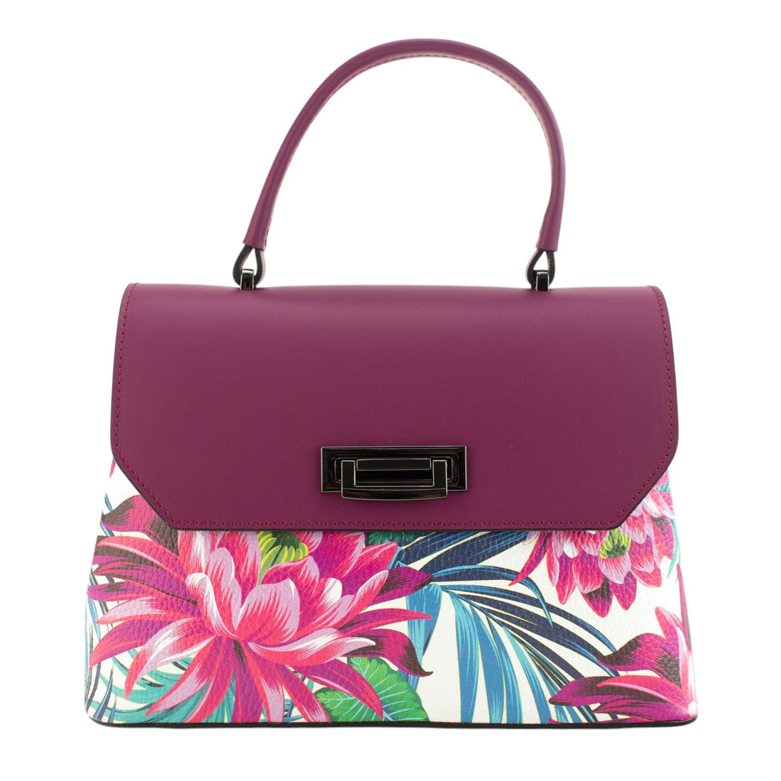 Bolso con solapa en piel Pregato Passione Lila Tropical - KimondoShop