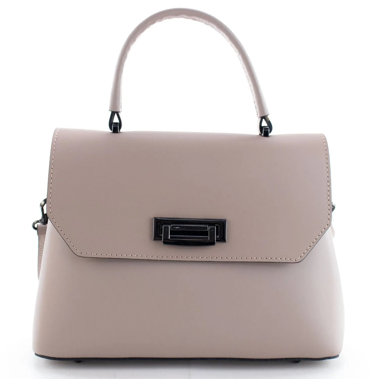 Bolso con solapa en piel Pregato Passione Taupe - KimondoShop