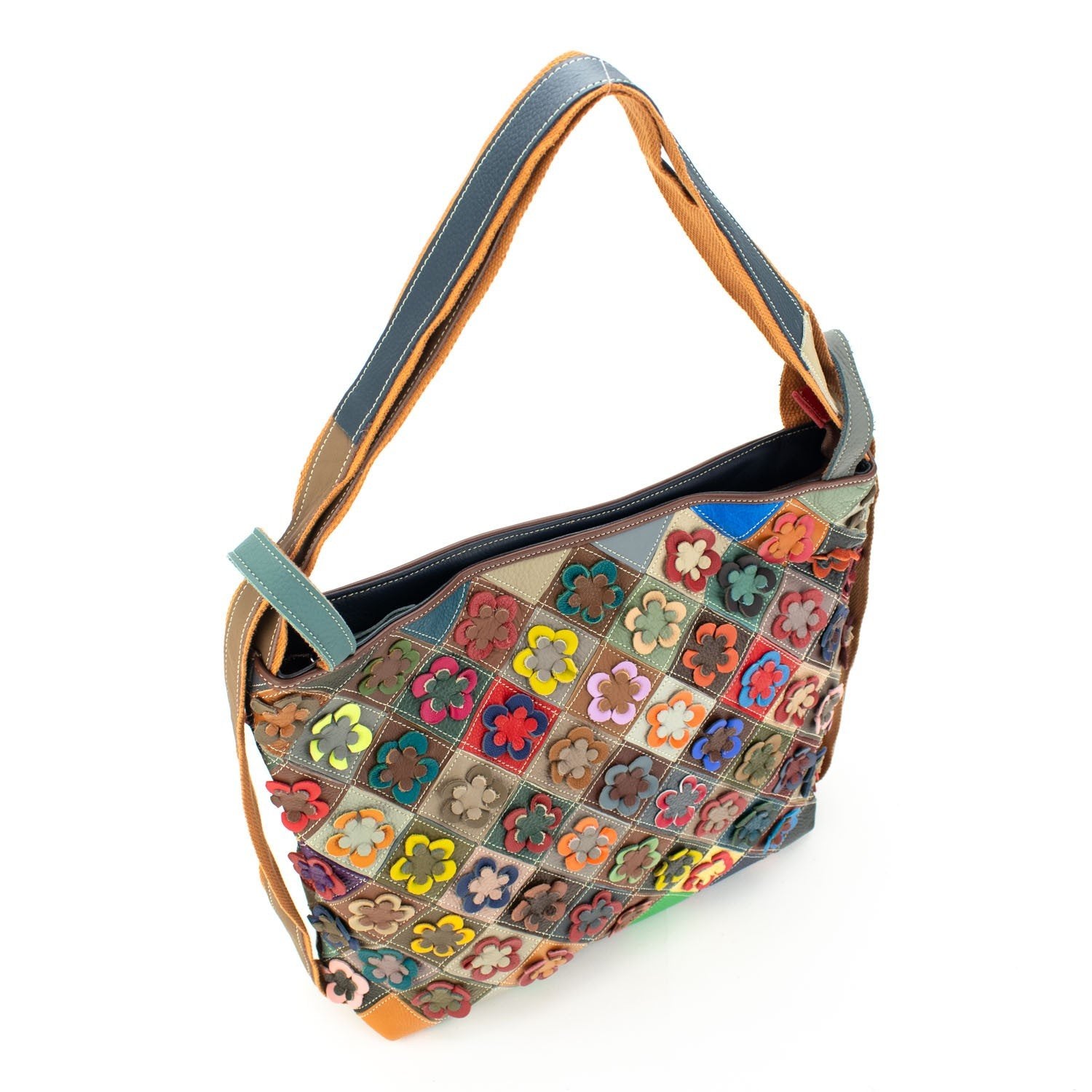 Bolso convertible de Piel Pregato Mosaic Flowers - KimondoShop