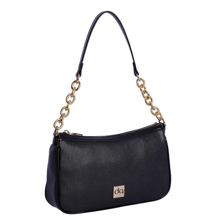 Bolso de hombro Don Algodon Eventos Metallic Negro - KimondoShop