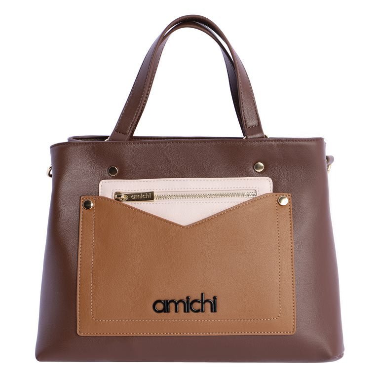 Bolso de mano Amichi New York Marrón - KimondoShop