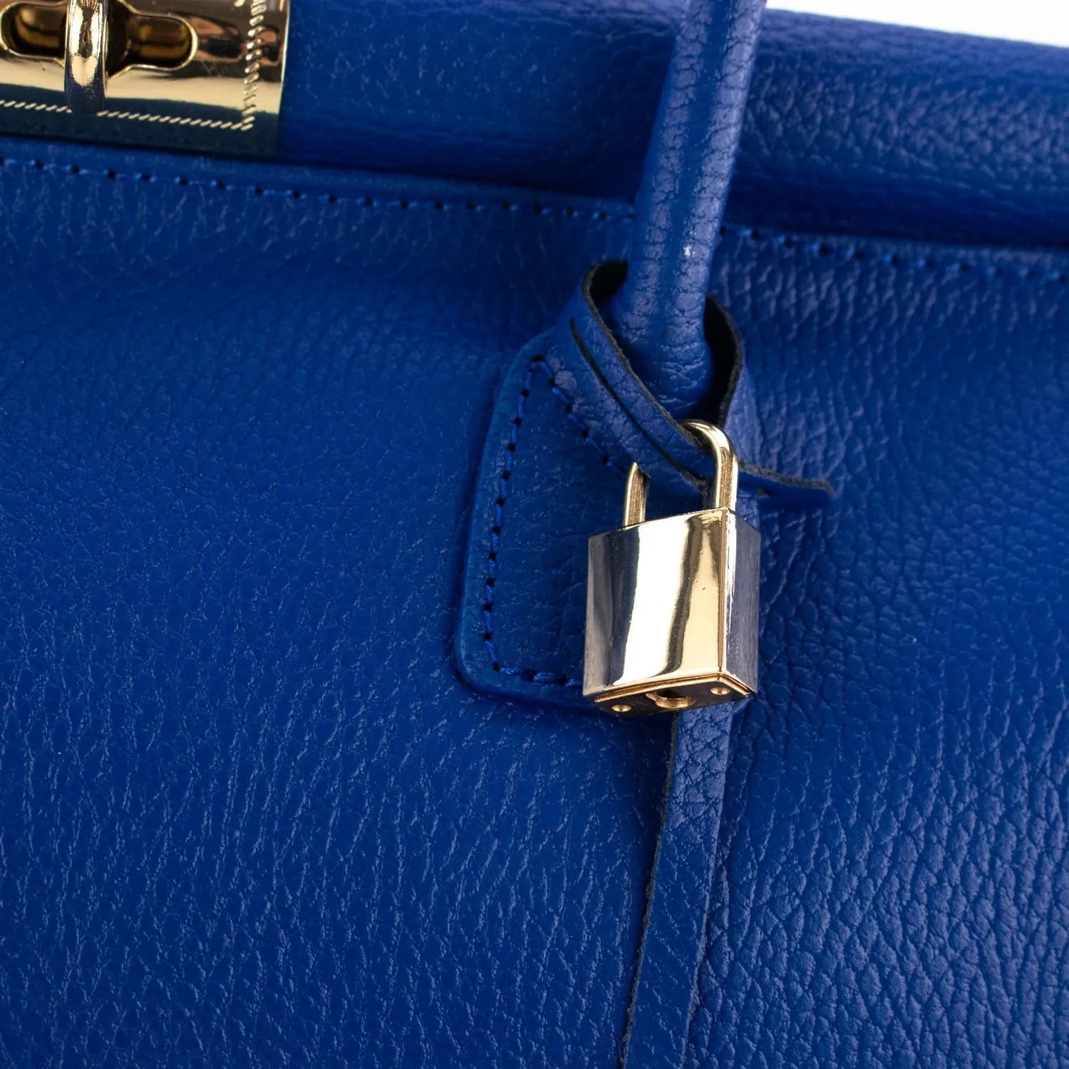 Bolso de mano en Piel Pregato Classic Azul eléctrico - KimondoShop