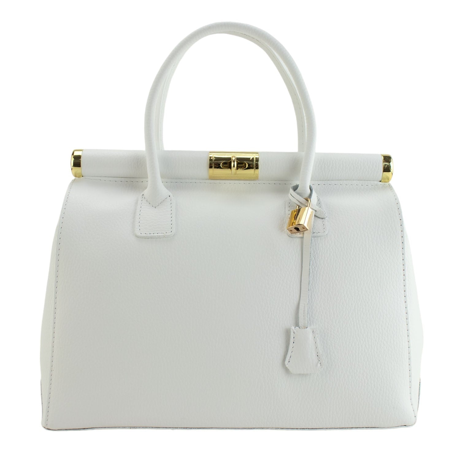 Bolso de mano en Piel Pregato Classic Blanco - KimondoShop