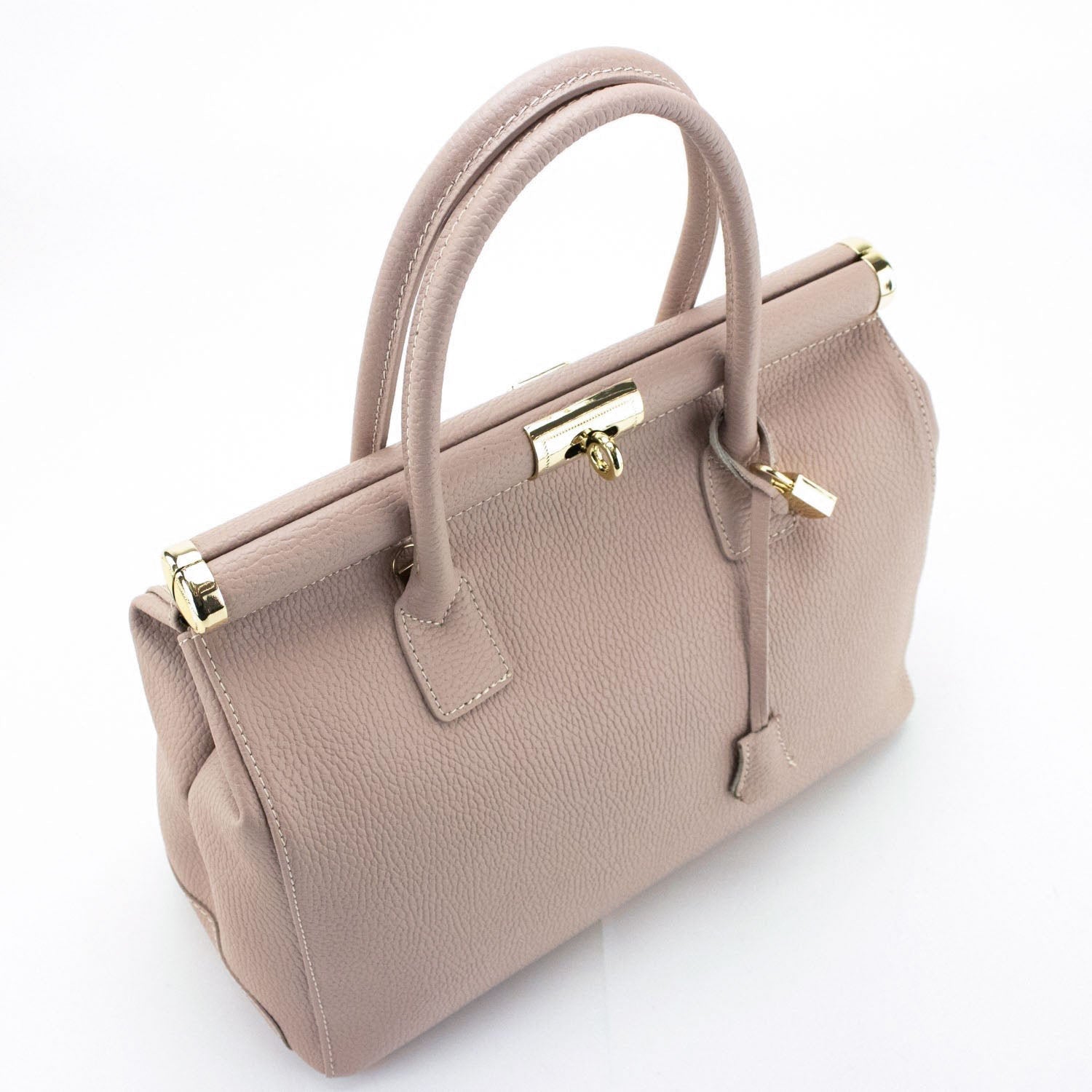 Bolso de mano en Piel Pregato Classic Nude - KimondoShop