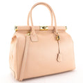Bolso de mano en Piel Pregato Classic Rosa Salmón - KimondoShop